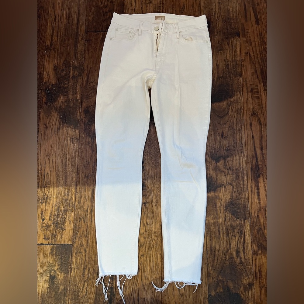 Mother Off White Skinny Jeans